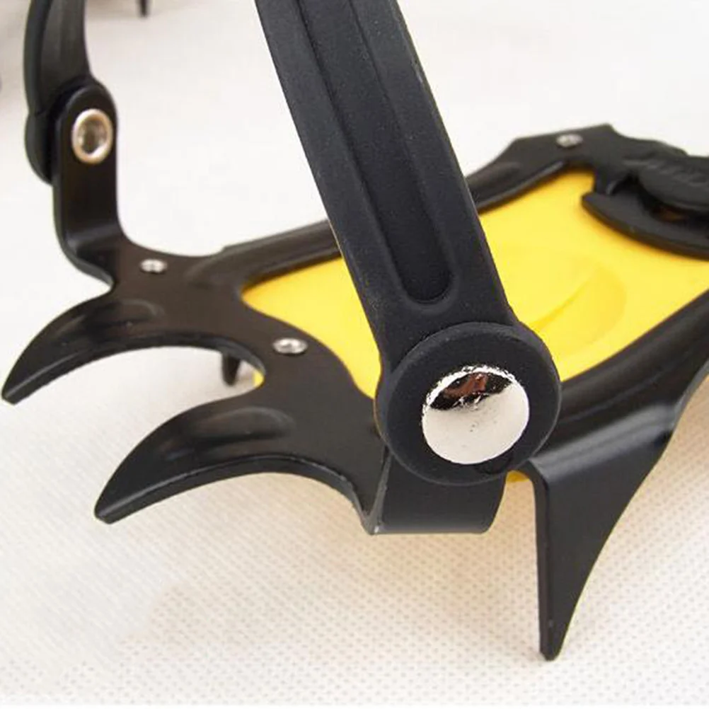 2pcs 10-Toothed Anti-Slip Ice Crampons Climbing Shoe Cover Portable Adjustable Cold Resistant Traction For Hiking Snow Trekking