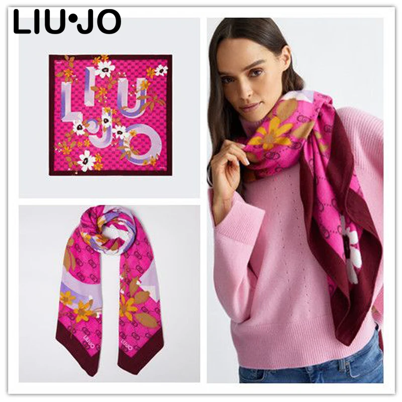 Liu jo spring and summer new original single export counter goods light luxury trend fashion letter printed scarf sun protect