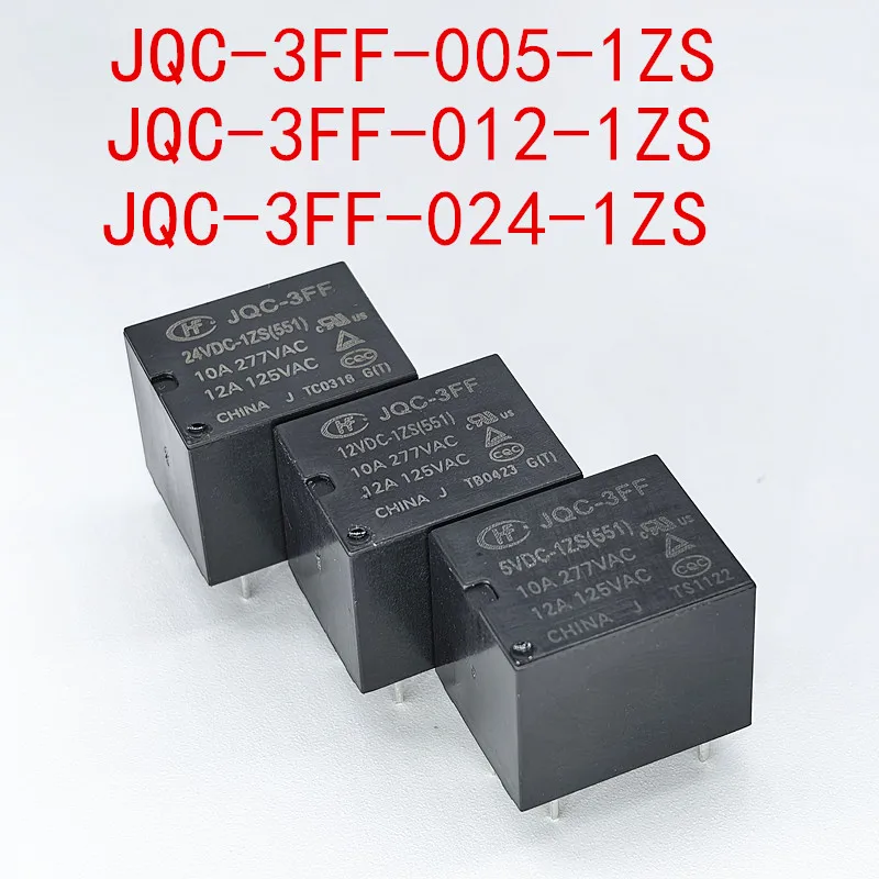 100% New 10pcs  JQC-3FF-005-1ZS  5V   JQC-3FF-012-1ZS  12V    JQC-3FF-024-1ZS  24V  relay  10A  5pins