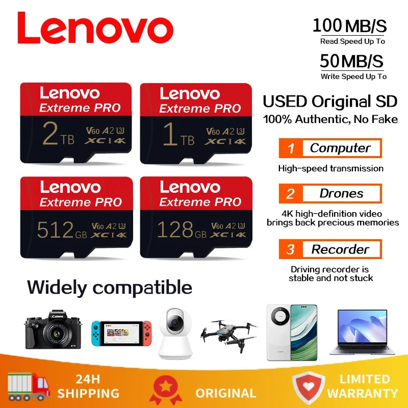 

Lenovo 2TB Class10 Memory Card C10 UHS-I TF/SD Cards Trans Micro TF SD Card 1TB 512GB 128GB EVO+ Mini TF Card Grade For Phone