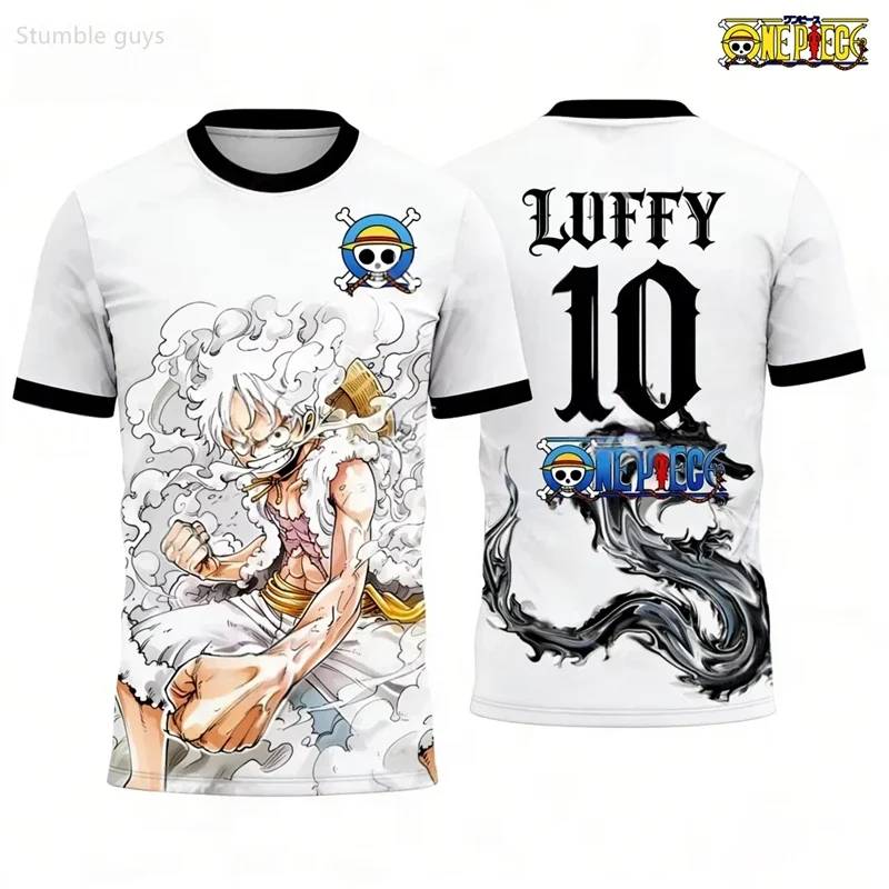 Herren One Piece T-Shirt Zoro Santoryu Jersey Sommer Lässiges Atmungsaktives Kurzarm-Shirt Jungen Kleidung Mädchen Spielkleidung Oberteile