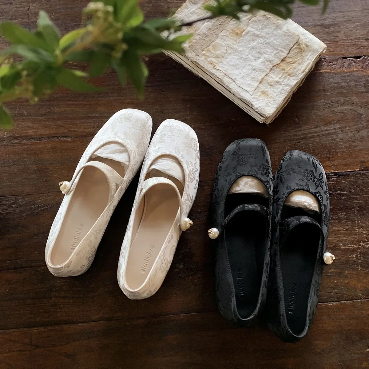 

Spring Fashion Square Toe Women's Pumps Autumn Retro Style Jacquard Chunky Heels Mary Jane Shoes Comfortable Office Ladies Shoes