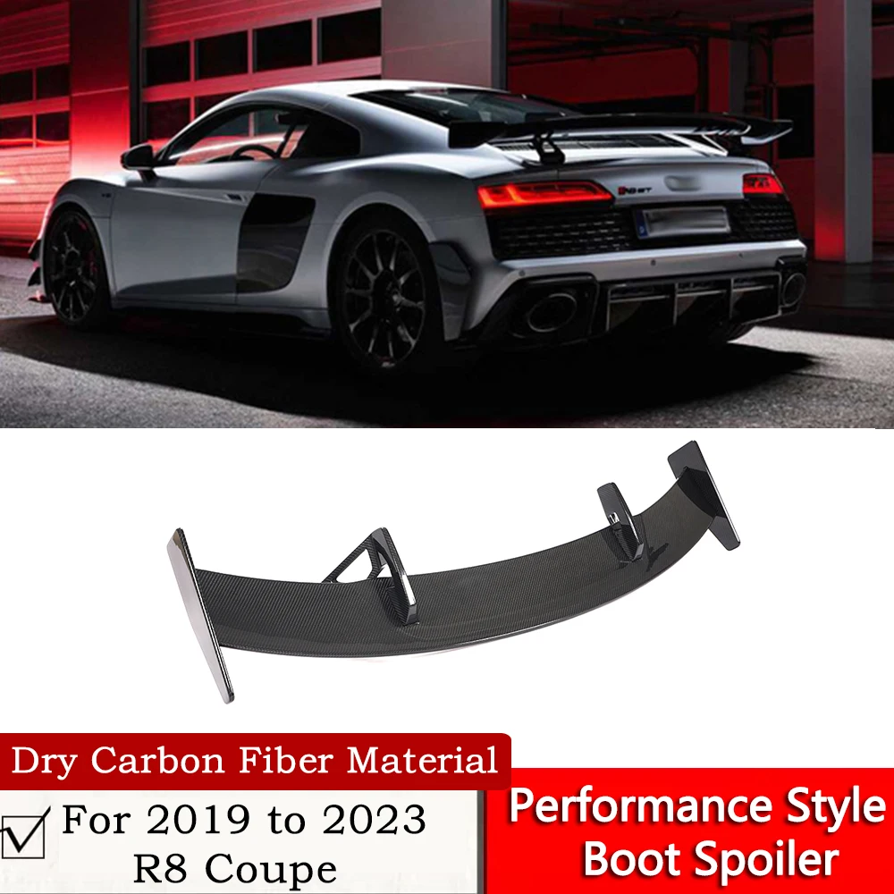 Performance Style Boot Spoiler For 2019 to 2023 R8 Modified Dry Carbon Fiber Material R8 High Foot Tail Wing Bracket