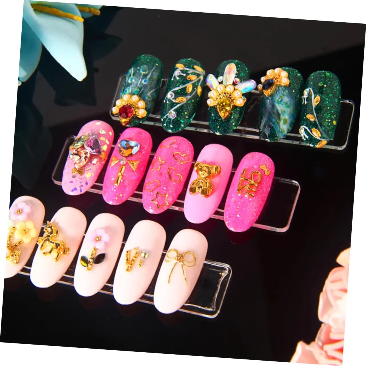 LULAA ruban cristal Double face pour Nail Art autocollants pour ongles outils adhésifs manucure affichage bande conseil autocollants inclus