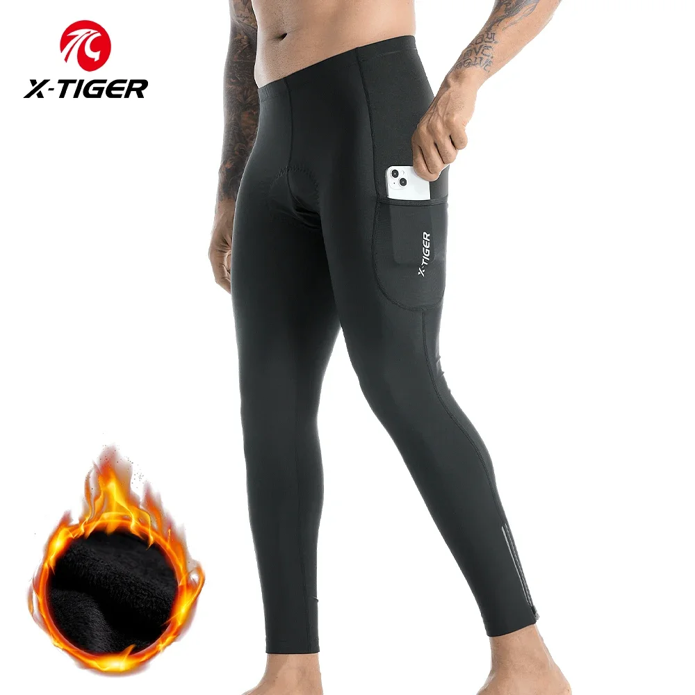 AliExpress X-TIGER Men's Thermal Cycling Trousers Winter Mountain Bike Pants Bicycle Tights with Leg zips 5D Gel Pad  Cycling Thermal Pant