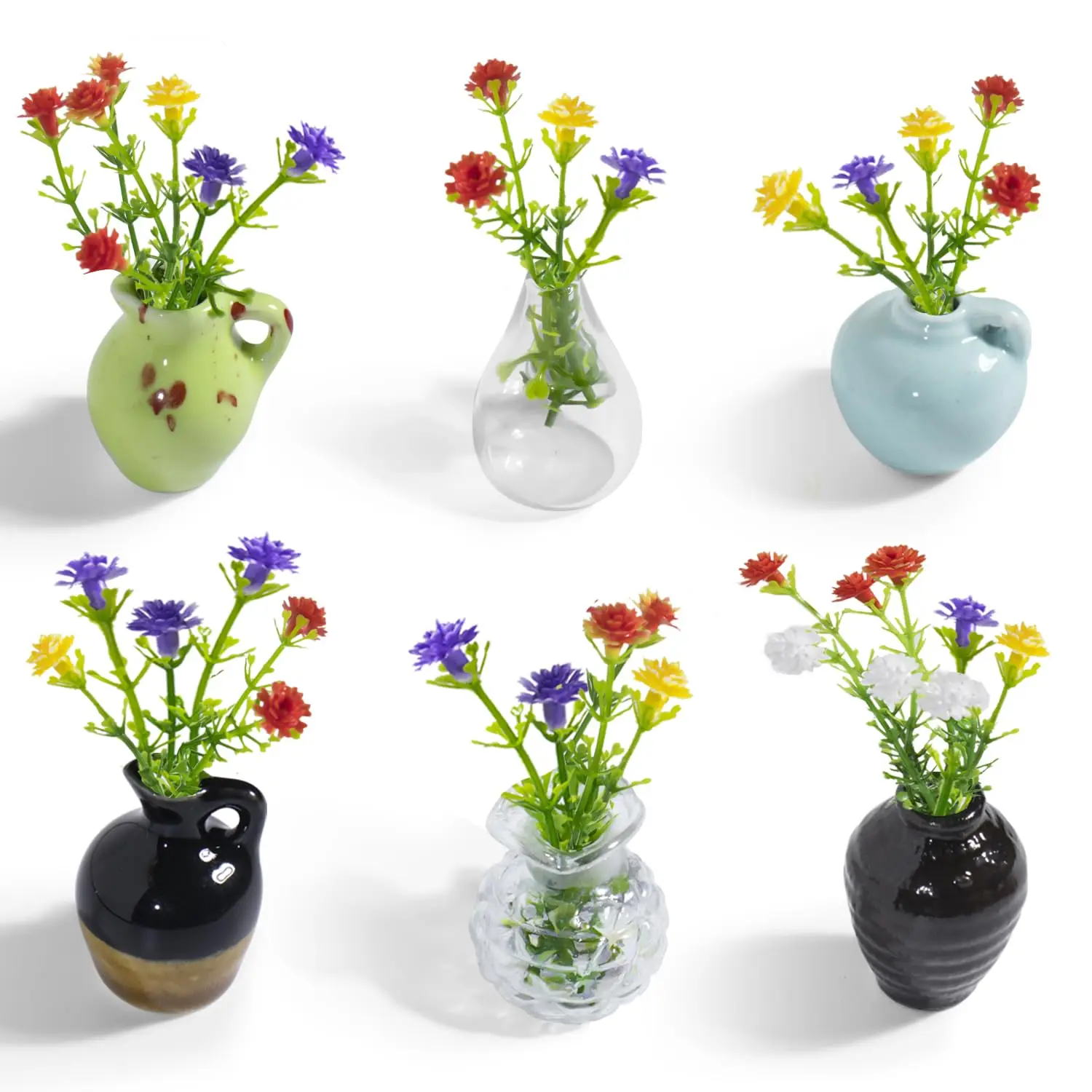 

rhinocats Mini Vase Magnets for Fridge, Cute Magnetic Ceramic Vases for Refrigerator Kitchen Locker Office