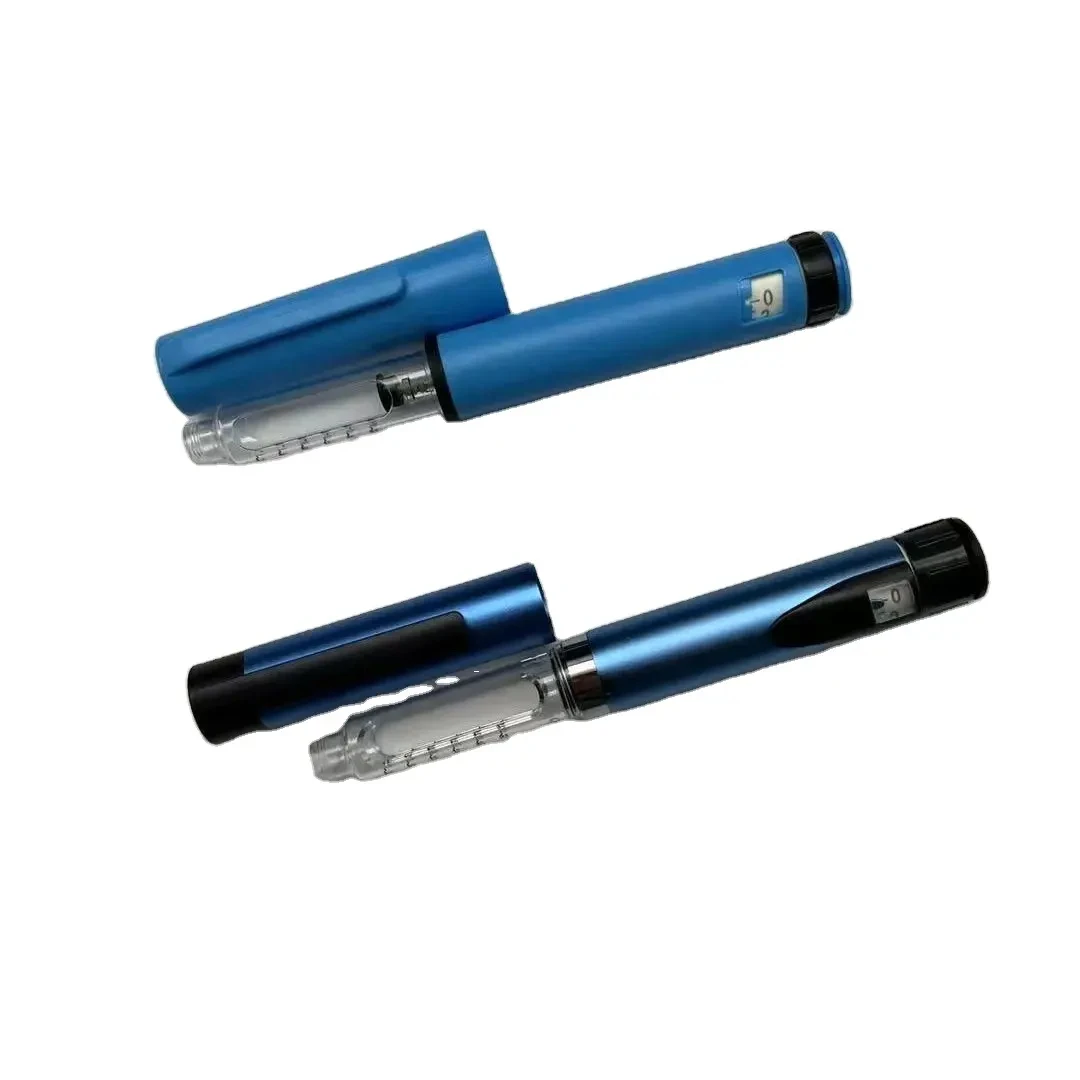 ปากกาฉีดยาแบบใช้ซ้ำได้ 0-60IU ทำจากโลหะและพลาสติก พร้อมกล่องเก็บ