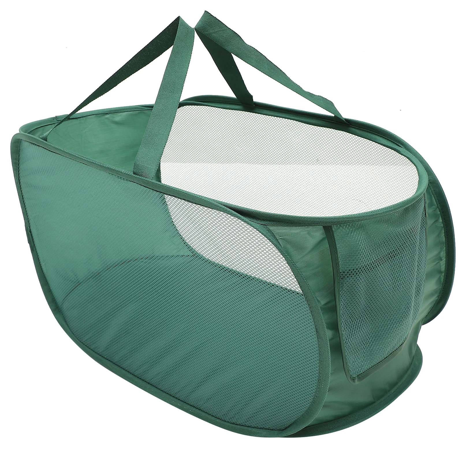 

Collapsible Laundry Basket Folding Clothes Nylon Storage Mesh Washing Baskets Child