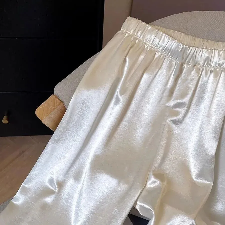 High Waisted Loose Hanging High-end Wide Leg Pants Look Slim 2025 New White Women's Wide Leg Pants