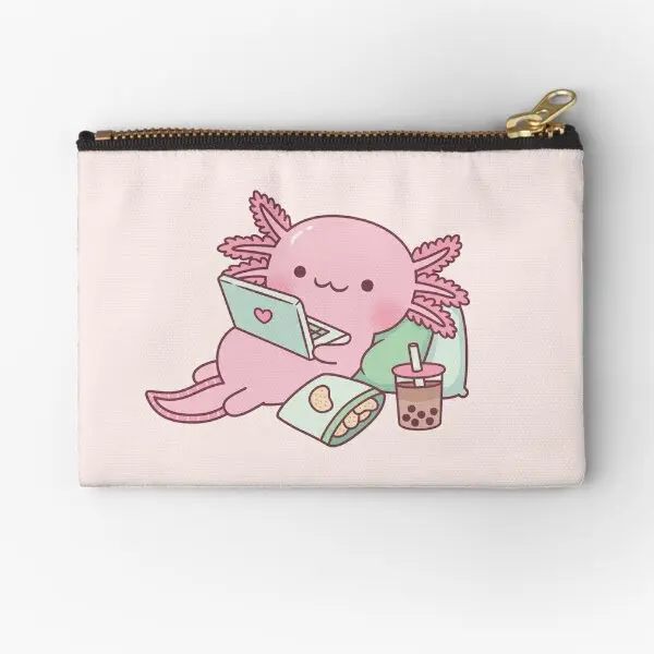 

Cute Chilling Axolotl Zipper Pouches Pocket Women Bag Storage Key Underwear Panties Cosmetic Pure Money Small Packaging Wallet