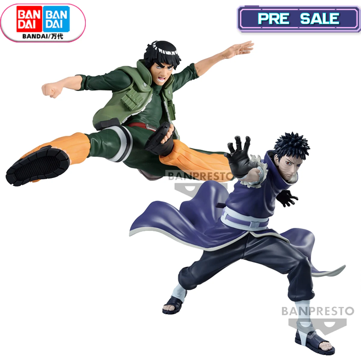 BANDAI BANPRESTO NARUTO Vibration Stars VS Uchiha Obito Might Guy Anime Figures Action Model Toys