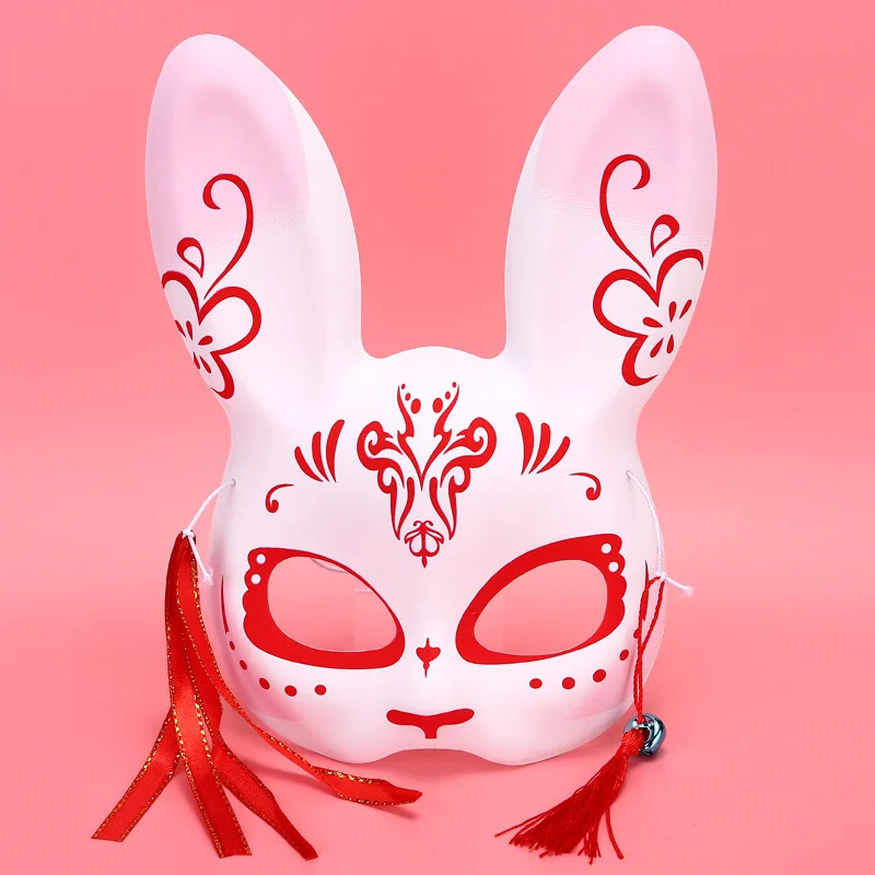 Kaninchen maske japanische Halb gesichts masken Füchse Hase Cosplay Requisiten Maskerade Halloween Party Anime Maske für Frauen Männer