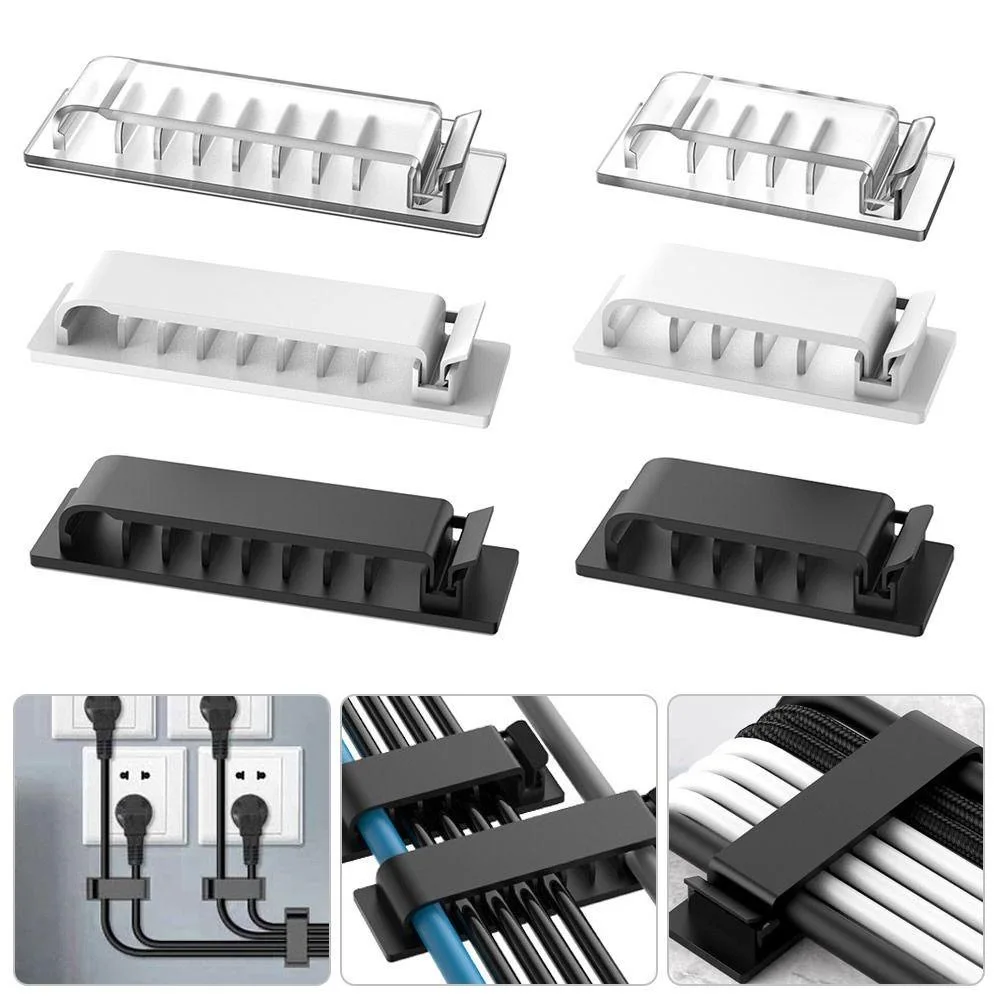 Cable Organizer Cord Management Wire Holder Flexible USB Cable Winder Tidy Silicone Clips For Mouse Keyboard Earphone Protector