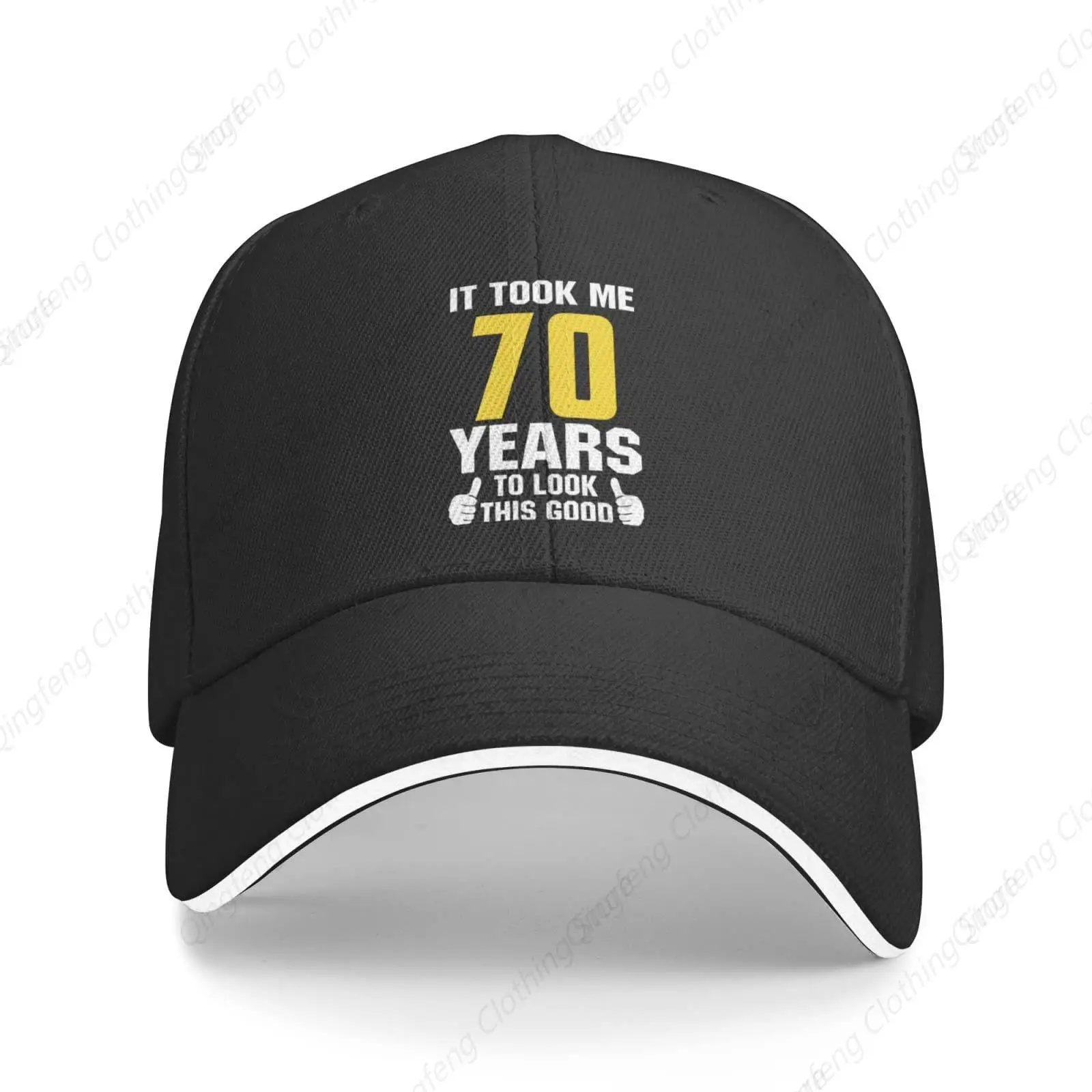 It Took Me 70 Years to Look This Good Baseball Cap Birthday Gifts for Men Trucker Hat Fun Summer Black Dad Hat