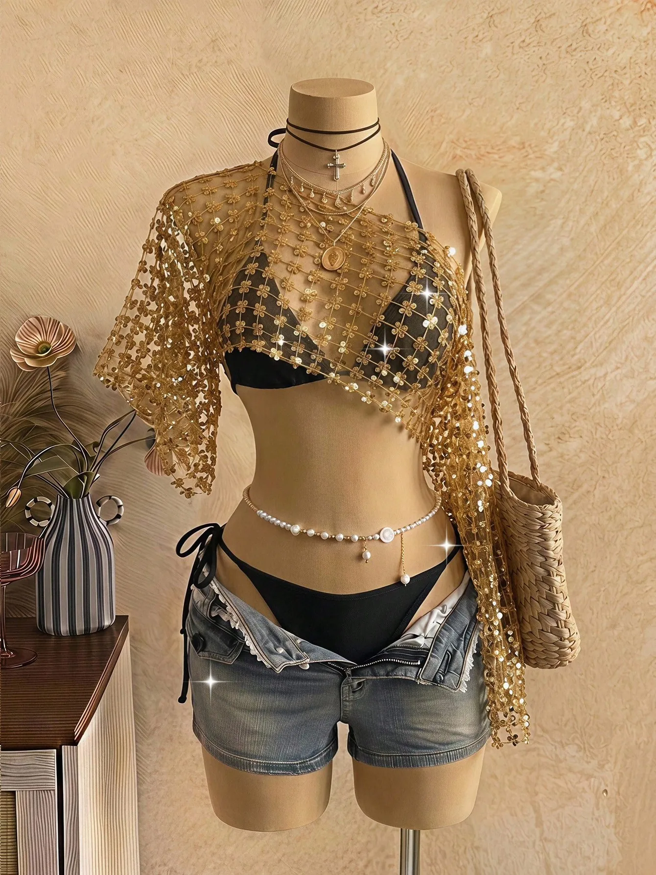 Sequin Sheer Asymmetric Party Top, Sexy Y2K Music Festival, Carnival Club Going Out Top for Women