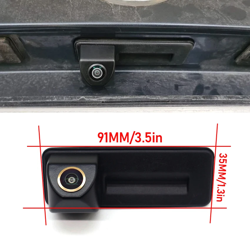 كاميرا بمقبض صندوق السيارة كاميرا الرؤية الخلفية عالية الدقة لأودي A1 2011-2018 لسكودا رومستر فابيا رائع اليتي AHD عين السمكة الذهبية 1080P #2