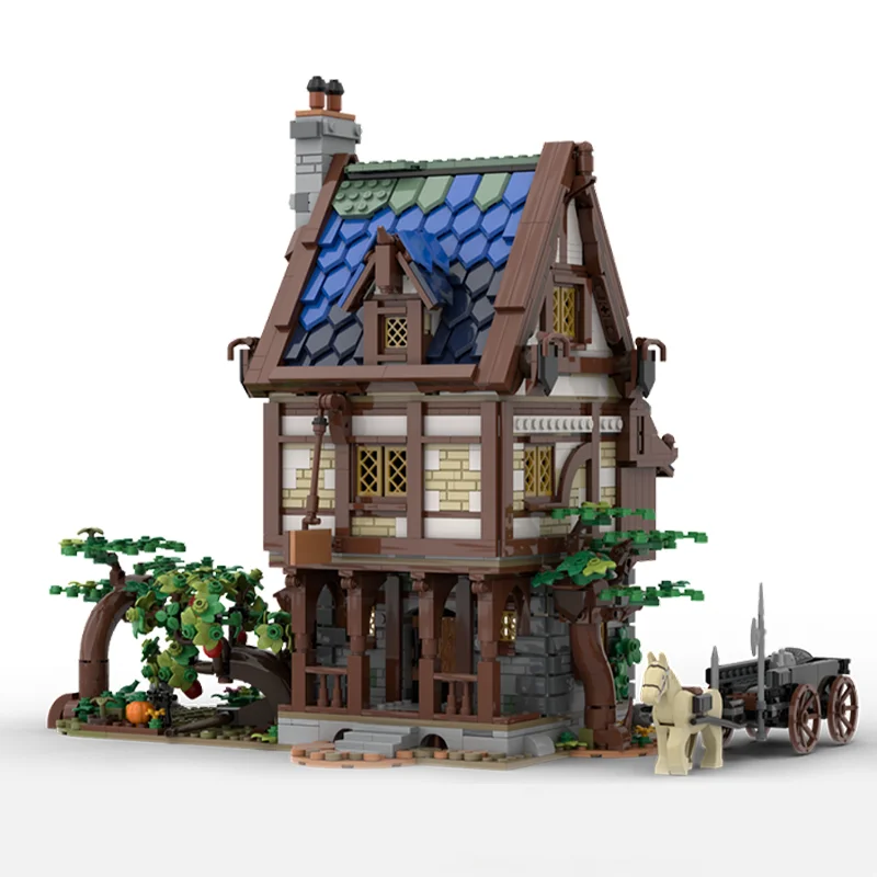2283 Uds. MOC taberna Medieval Vintage edificio Modular DIY modelo bloques de construcción juguetes de cumpleaños regalo