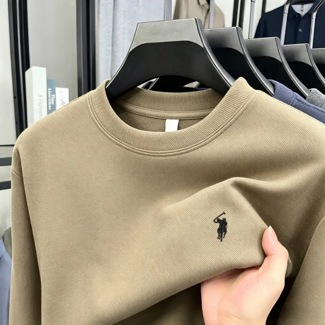 100% pure cotton high-end brand men's long sleeve polo shirt autumn winter fashionable luxury embroidery golf top casual T-shirt view 6
