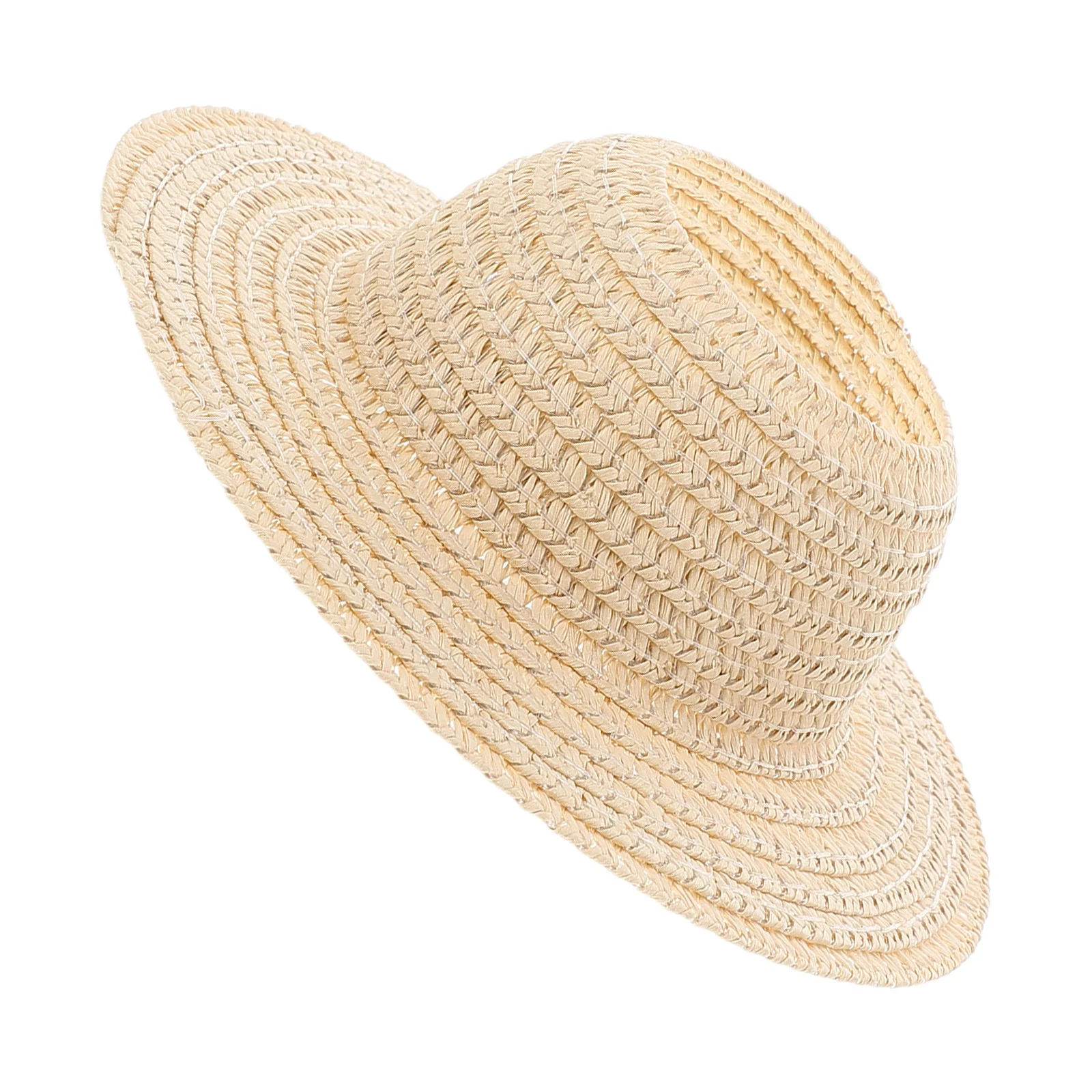 Chapeau de paille à large bord de 17cm, tissé à la main, Protection solaire, casquette de plage pour femmes, bricolage artisanat et décorations, chapeau de plage pour femmes