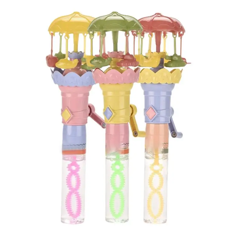 

Hand Held Bubble Wand Carousel Design Summer Outdoor Backyard Toys Novelty Toys & Amusements Leak Proof Novelty Bubble Wand For