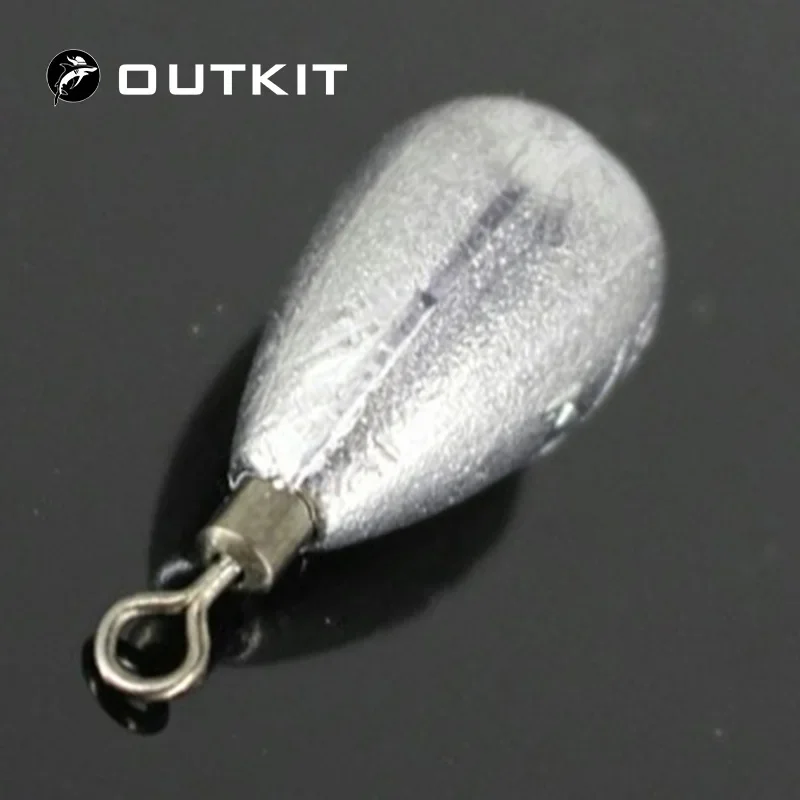 OUTKIT 10pcs/lot Top quality drop water lead sinkers swivels fishing lead weight fishing lead sinker lures weight for 3g 5g 7g