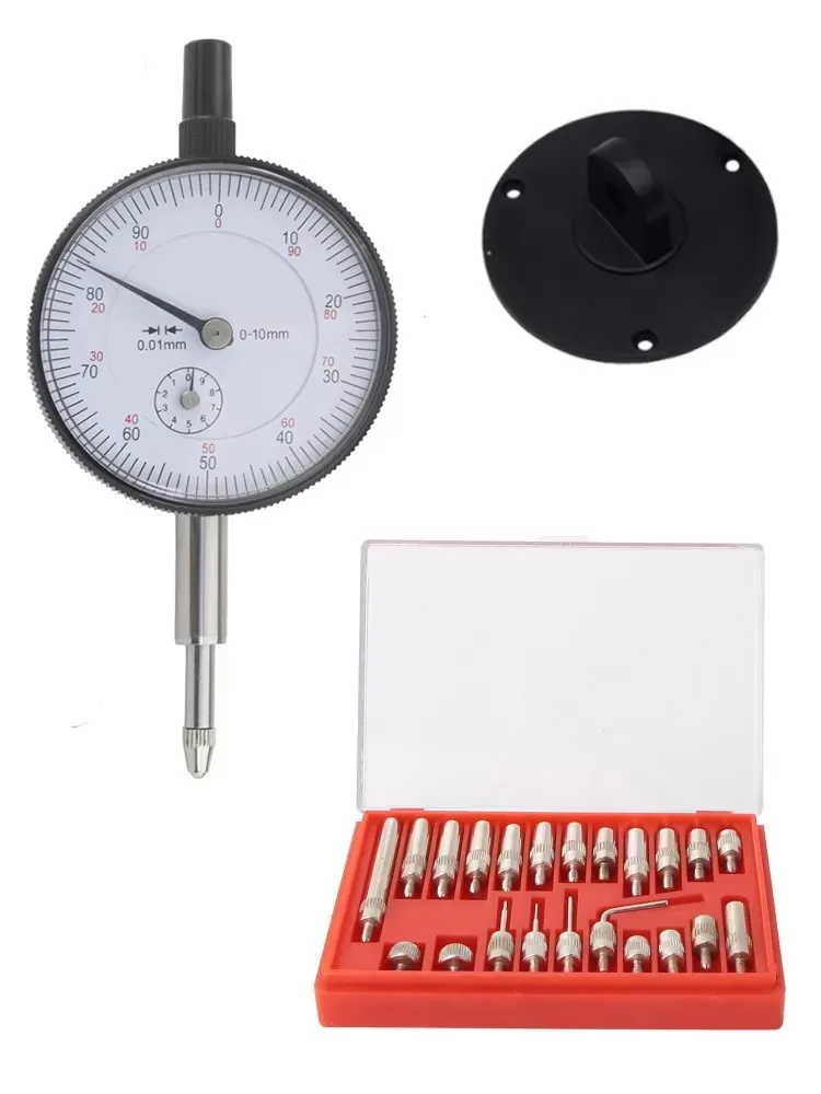 Dial Indicator 0-10mm 25mm 30mm Lug Back Test Gauge and 22pcs Anvil Point Set Thread M2.5 4-48 thread Measuring Tool