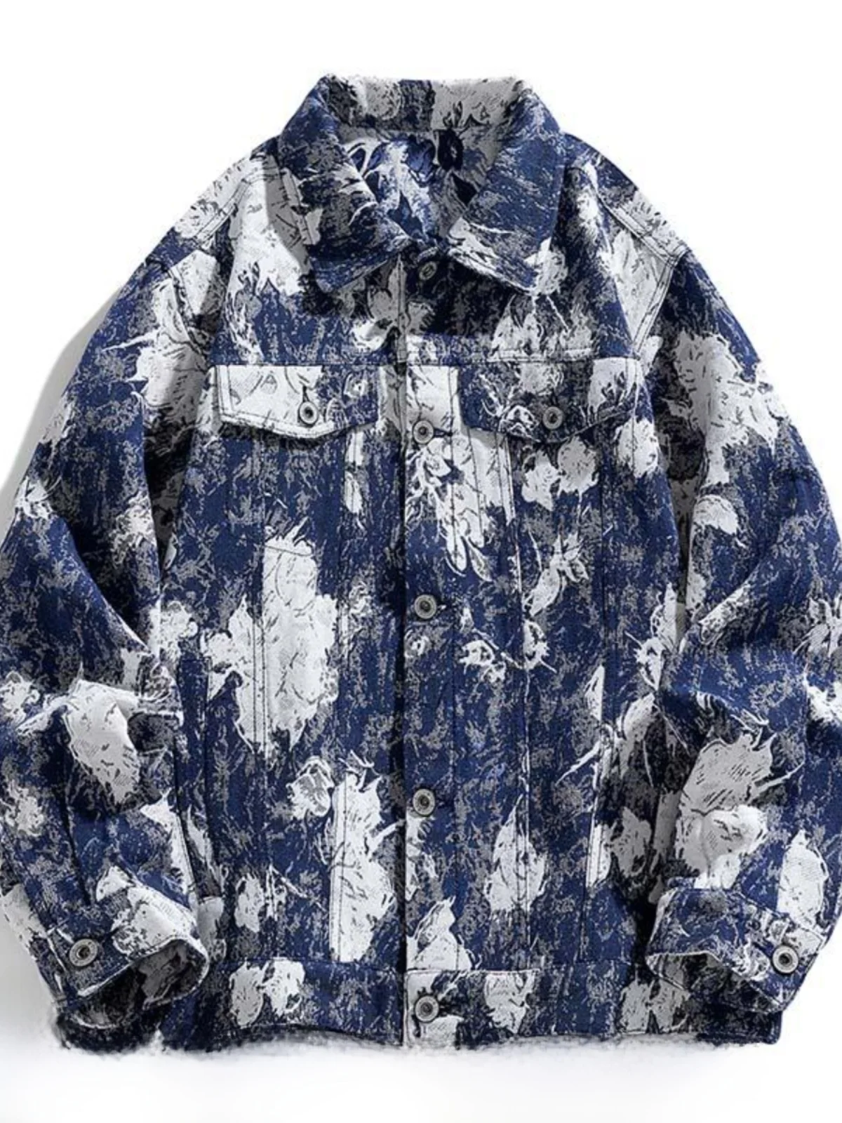 

Advanced American Casual Faion Embroidered Denim Jaet Men's Spring Autumn Sli Retro Collar Jaet Top Youth ular