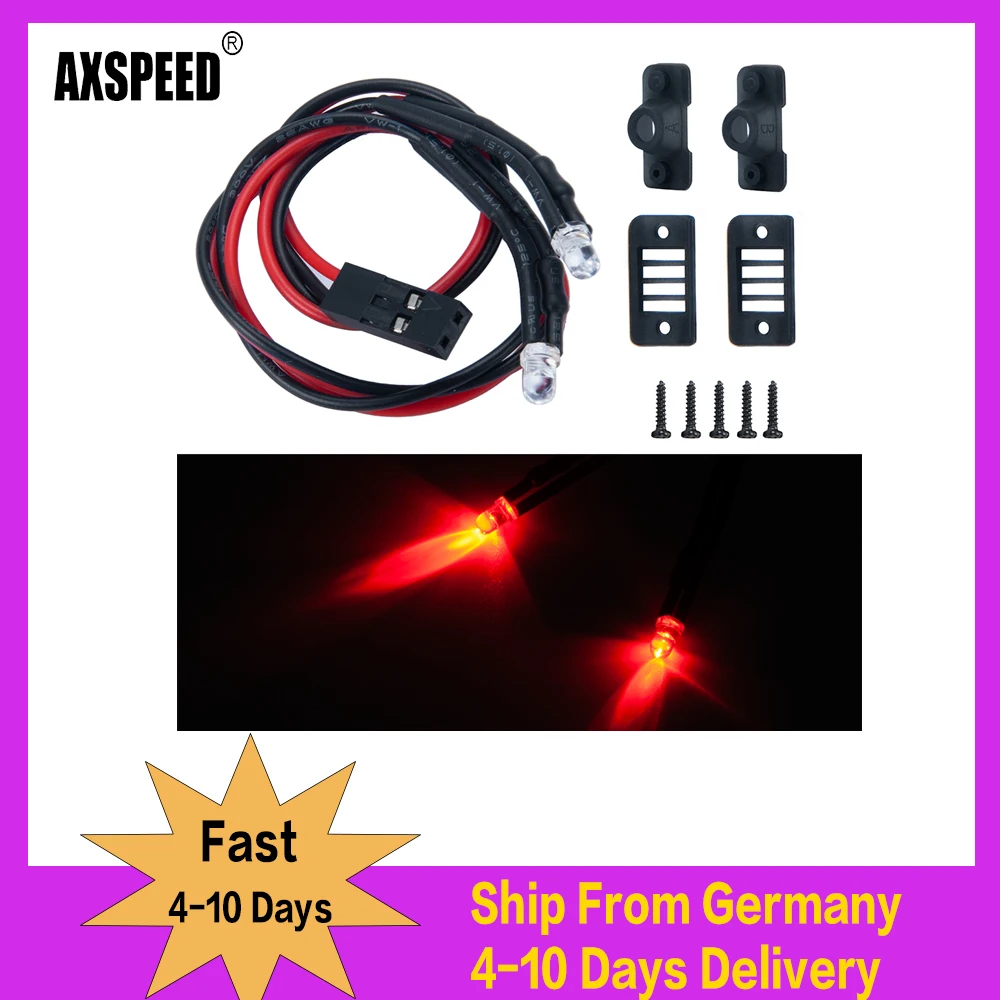 

AXSPEED RC Car Rear LED Light Taillight Spotlight for 1/24 Axial SCX24 AXI00001 RC Crawler Car DIY Decoration Parts