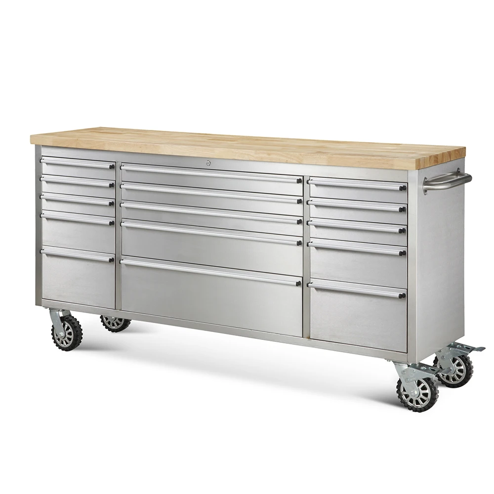 Hyxion 72 Inch Stainless Steel Empty Storage Truck Rolling Metal Garage Tool Box