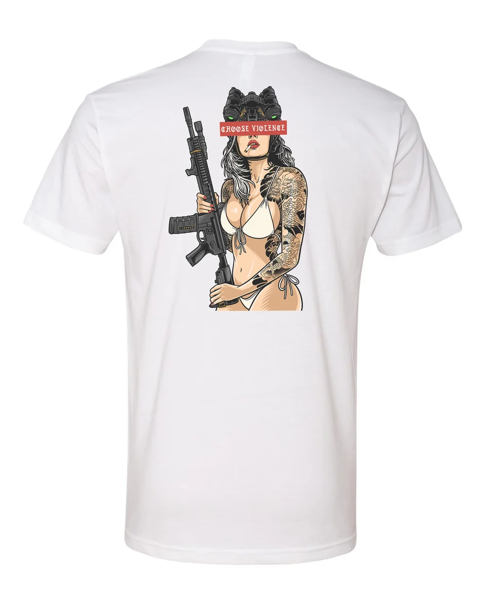 New Choose Violence Tee Tactics Graphic Cotton Tees Printing High-end Luxury Unisex Style Both of Men and Women