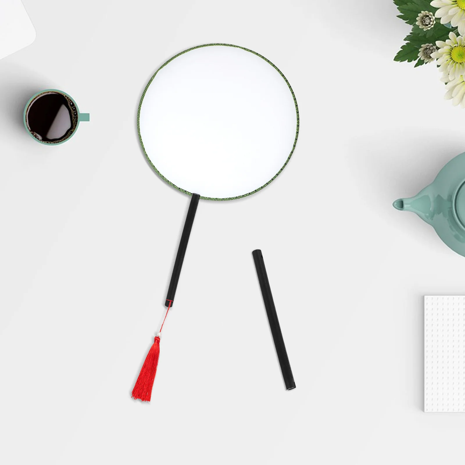 

10pcs Wooden Fan Handles Black Sticks for Crafts Elegant Accessories Chinese Style DIY Portable Fans Parts Handmade Art