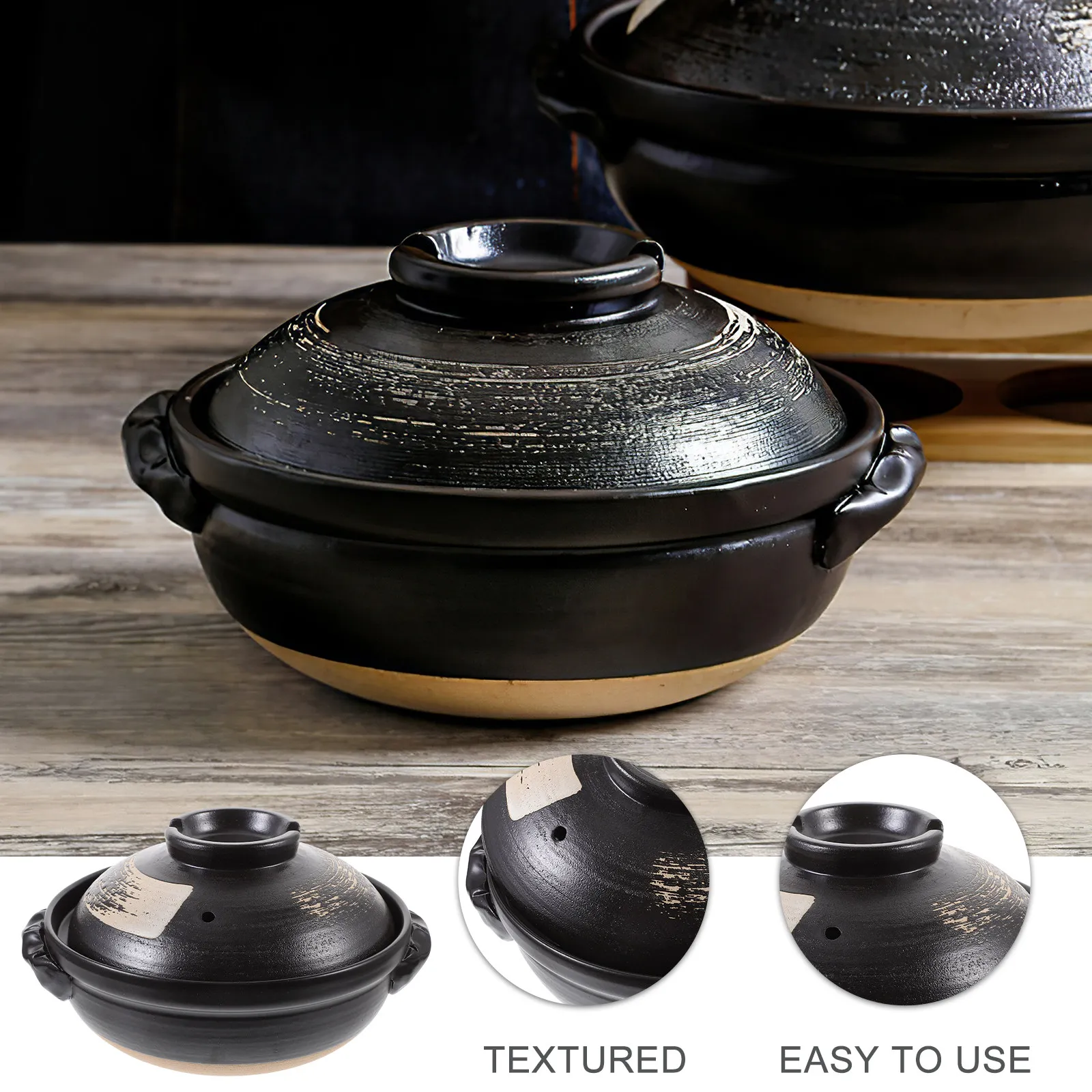 

1Pcs 500Ml Ceramic Stew Pot Smooth Glazed Saving Cookware for Soup Oats Stews Ceramic Casserole Dish