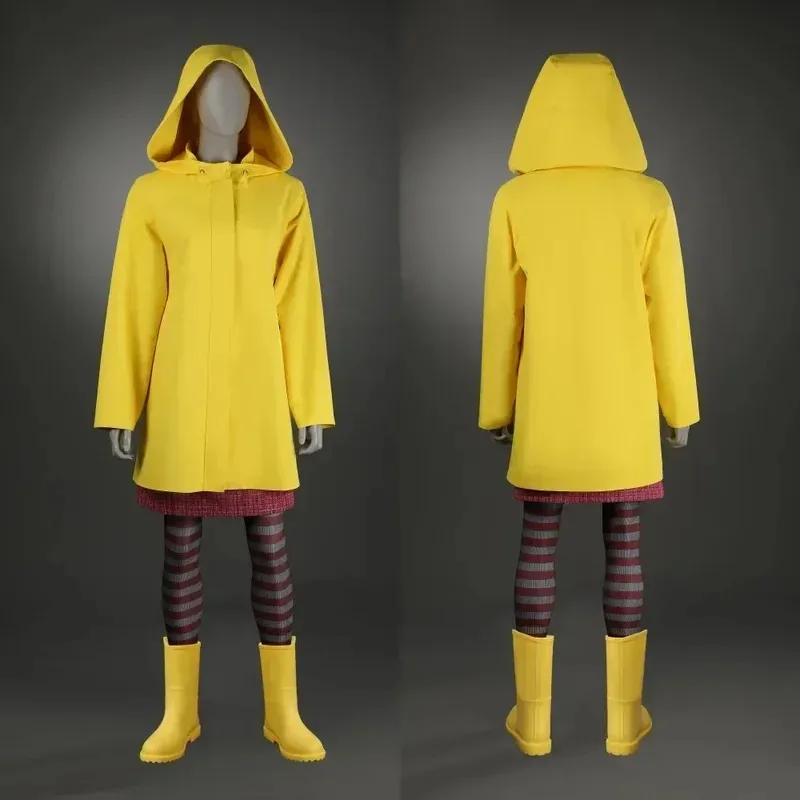 

Костюм для косплея Coraline & The Secret Door Caroline, желтое пальто, рубашка, юбка, наряд на Хэллоуин, Рождество, Новый год, костюм, индивидуальный размер