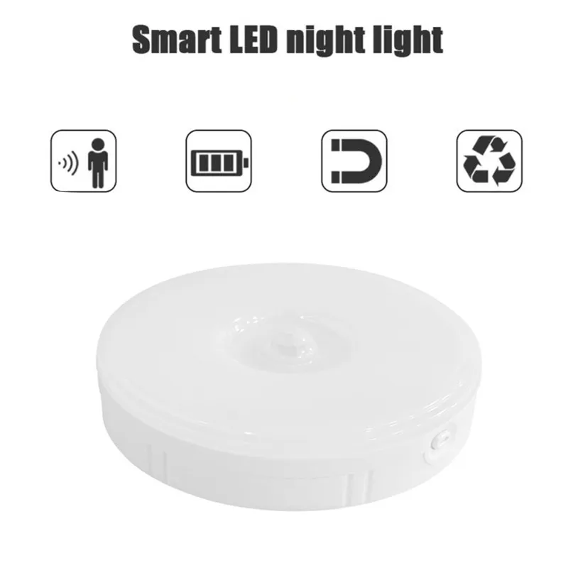 Smart Sensor Licht Draadloze Led Nachtlampje Usb Oplaadbare Dimbare Night Lamp Voor Keuken Kast Kledingkast Lamp Trap