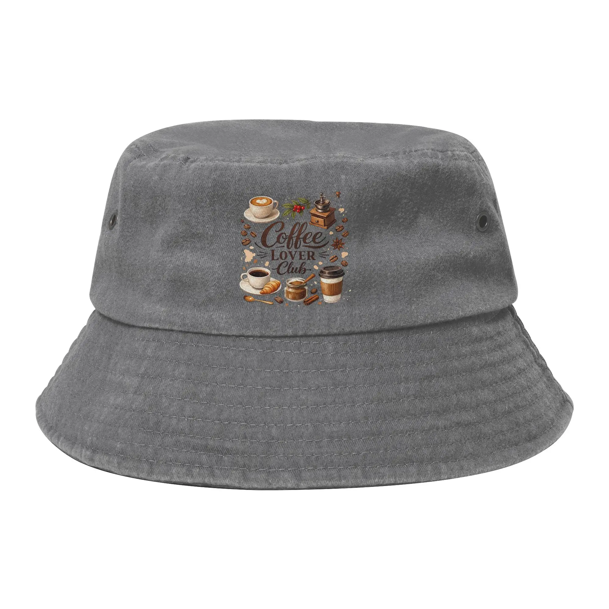 Vocation Getaway Headwear Coffee Lover Club Merch Bucket Hats Teen Distressed Washed Hot Sun Hat Panama Hat Fishing Cap Outdoor