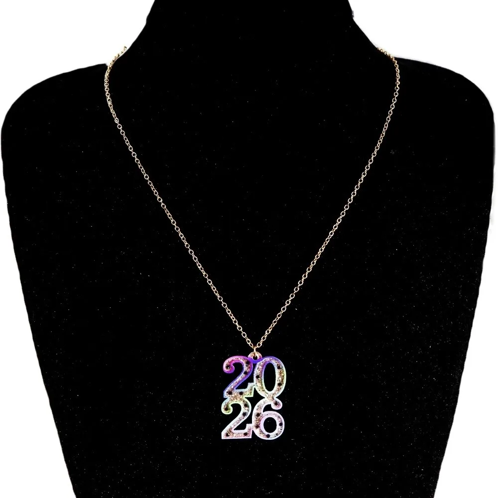 مجوهرات 2026 أقراط جمالية قطرة طويلة 2026 قلادة بريق أكريليك 2026 عدد أقراط السنة الجديدة السعيدة #1