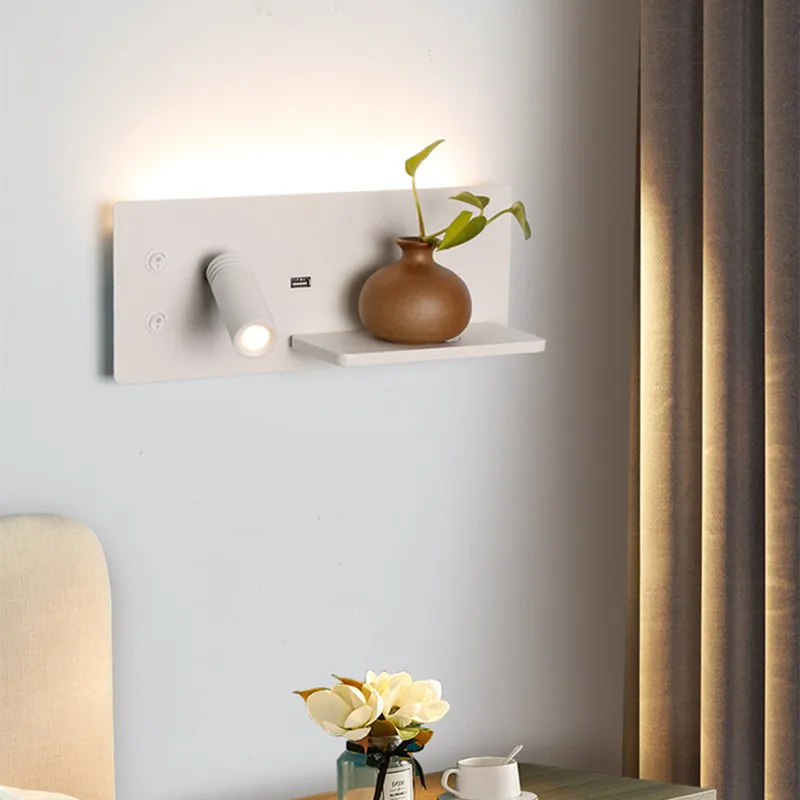 Imagem -06 - Simples Carregamento Lâmpada de Parede Led Sconce Usb Holofotes para Lobby Sala de Estar Estudo Decoração Cabeceira Moderna Luz de Leitura