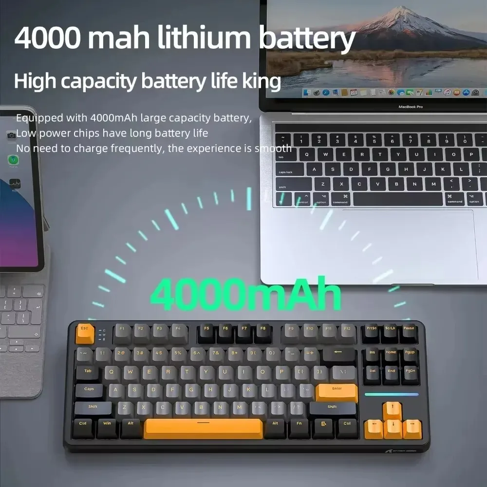 ATTACK SHARK X87 Draadloos mechanisch toetsenbord Tri-Mode BT5.0/2.4G/USB-C Pakkingmontage RGB Hot-swappable