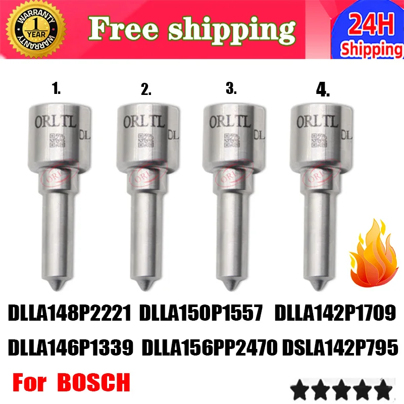 4PCS DLLA150P1557 DLLA142P1709 DLLA146P1339 DLLA156PP2470 DSLA142P795 DLLA148P2221 For BOSCH Diesel Common Rail Injector Nozzle