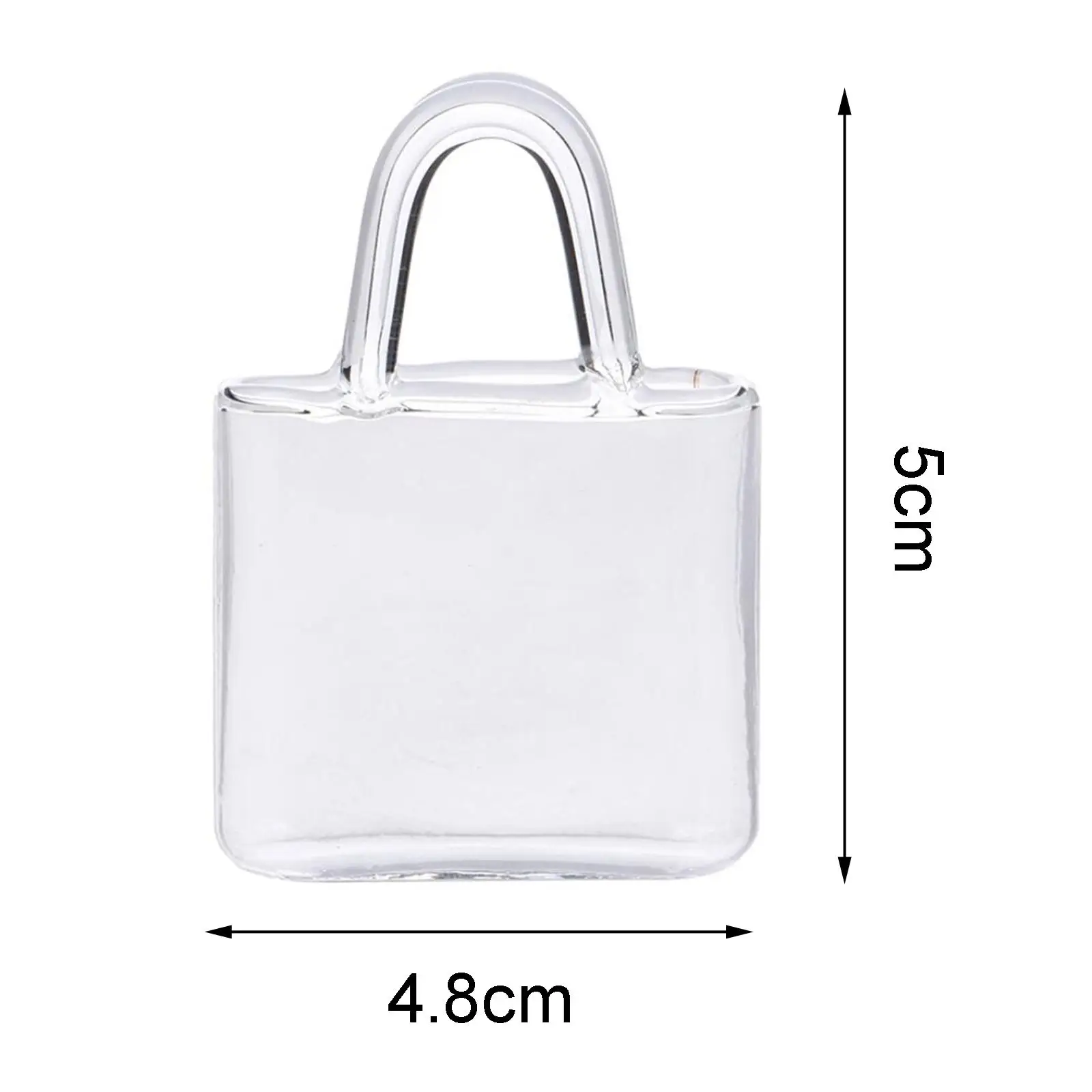 حقيبة يد صغيرة لبيت الدمى الزجاجي مزهرية شفافة ملحقات ديكور بيت الدمى لهدايا العطلات