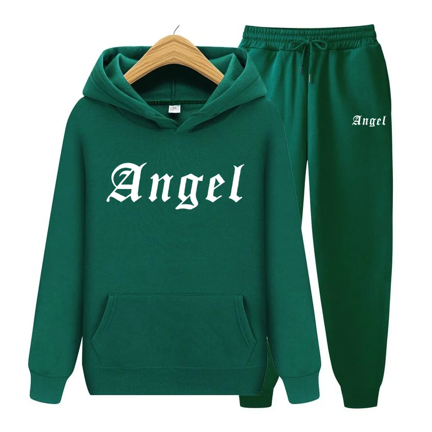 

Men Hoodies Set Angel Prints Men Hoodies Set Male Hip Hop Sweatshirt Gorgeous Warm Tops Casual Hooded Hoodie Set Men Set