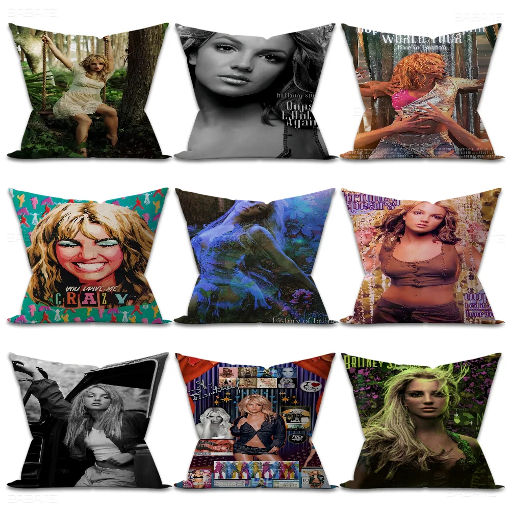 Singer Britney Spears Cushion Cover Car Throw Pillow Case For Sofa Car Christmas Gift 40x40cm 45x45cm