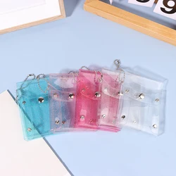 Mini make-up bag cute sequined transparent lipstick bag pink key chain make-up bag case