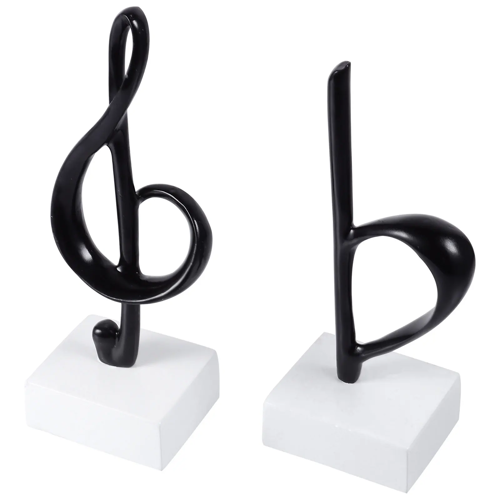 

2 Pcs Piano naments Simple Design Musical Notes Home Decoration Resin Figurine Safe Gift Idea Modern Model