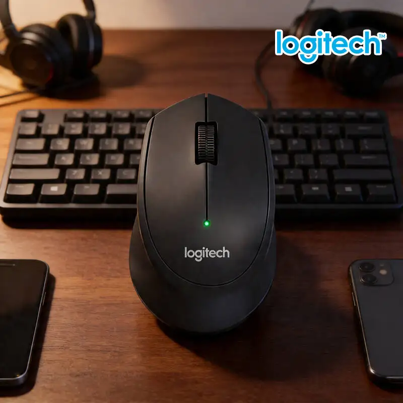 Logitech M280 Ergonomic Wireless Mouse Non-Slip Pads 2.4GHz Nano Receiver 10m Distance for Office PC Linux Mac