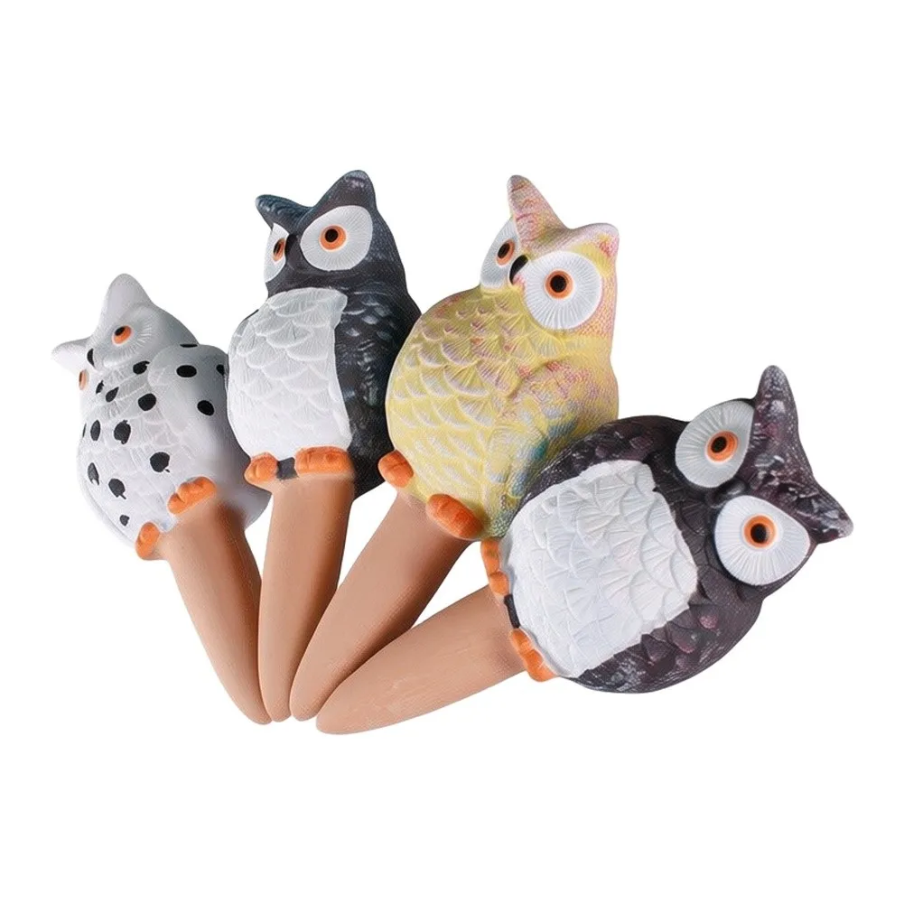 Self Watering Plant Spikes Terracotta Owl Design for Indoor Outdoor Potted Plants Herbs Succulents Garden Watering Tool