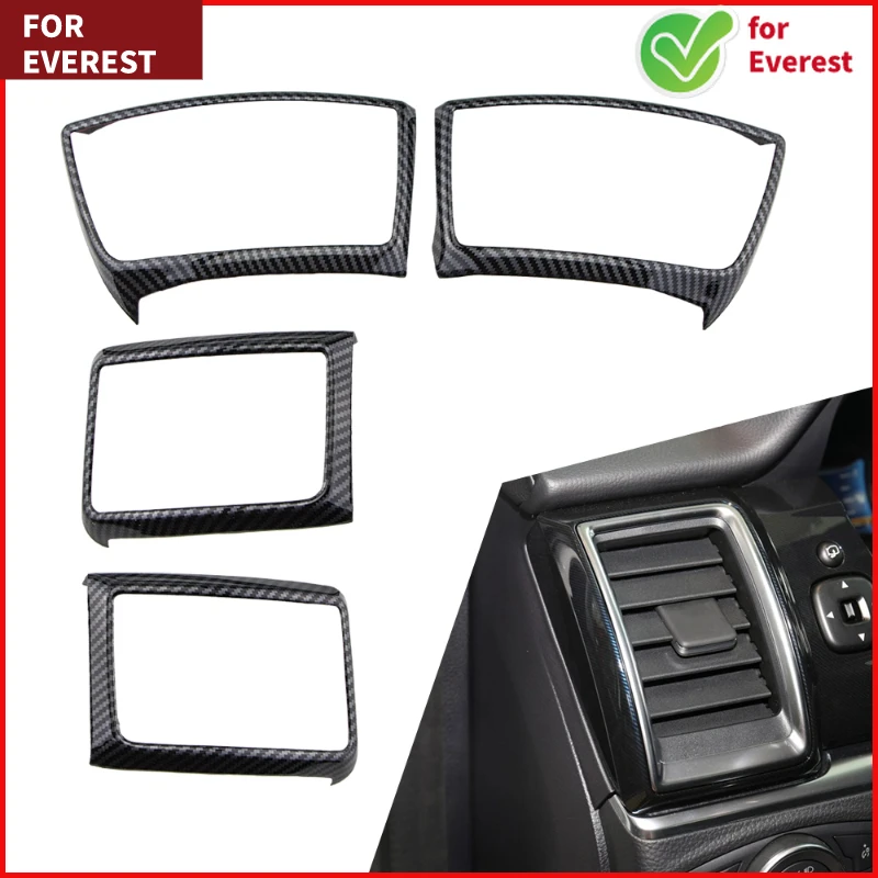 Car Air Conditioning Dashboard Vent Outlet Cover Trim Stickers for Ford Ranger Everest Endeavour 2015 - 2021 Accessories