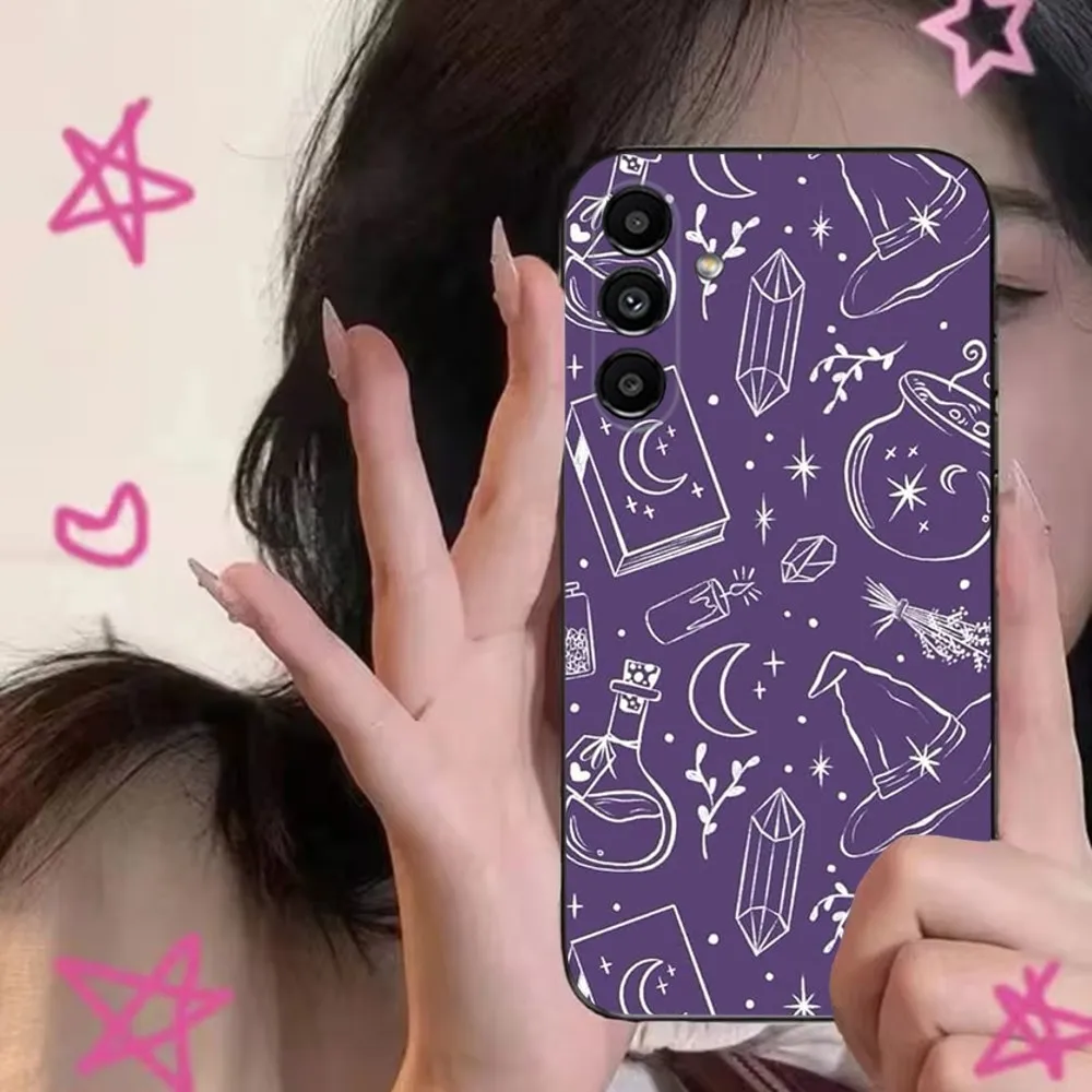 Witch Lunar Magic Phone Case For Samsung S24,S21,S22,S23,S30,Ultra,S20,Plus,Fe,Lite,Note,10,9,5G Black Soft Cover