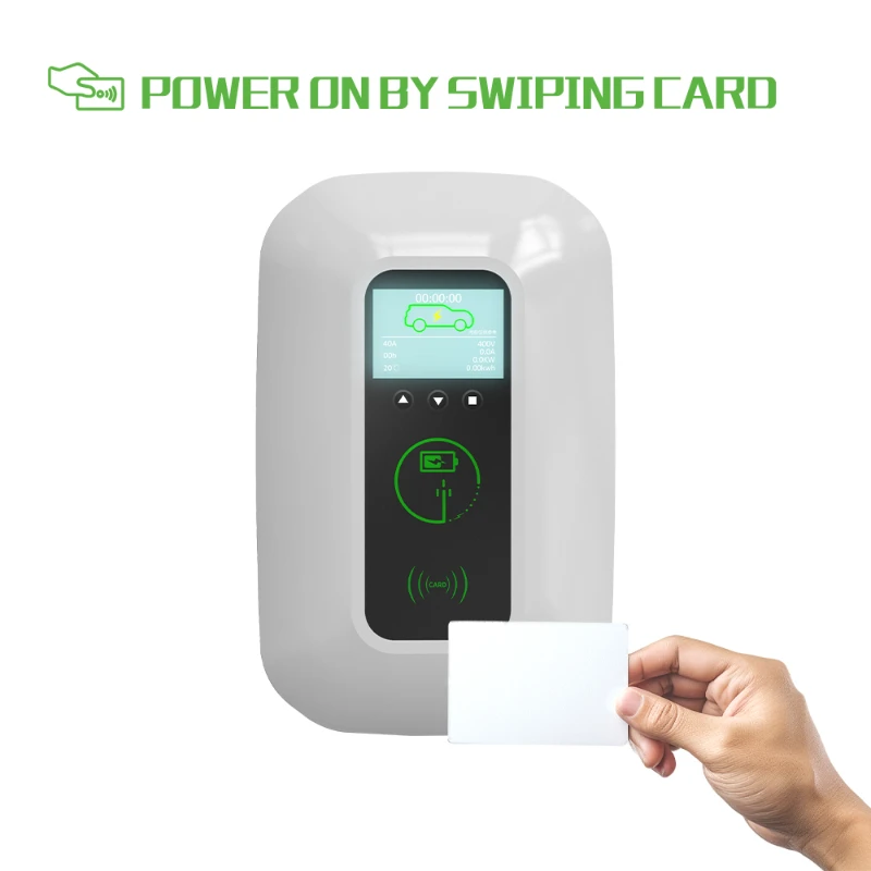 SKYGLE TYPE2 Wallbox EV Charger 7KW 32A 1 Phrase Swipe Card To Charging Station 11KW 3 Phase for Electric Car EV Charger