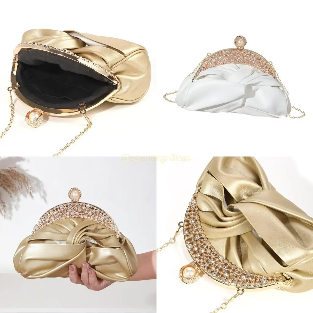 

X90D Evening Bag Clutches Purse Wedding Party Handbag Leather Crossbody Shoulder Bag